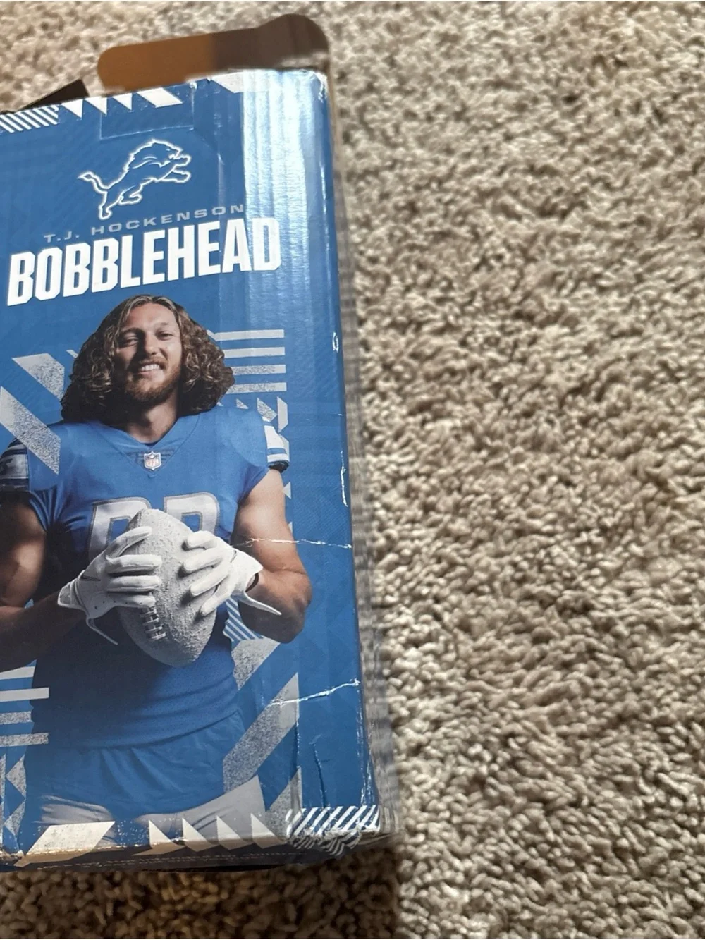 Detroit Lions Blue Football Player Bobblehead - T.J. Hockenson